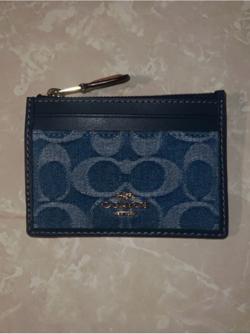Coach Denim Cardholder with Key Ring